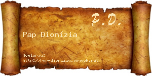Pap Dionízia névjegykártya
